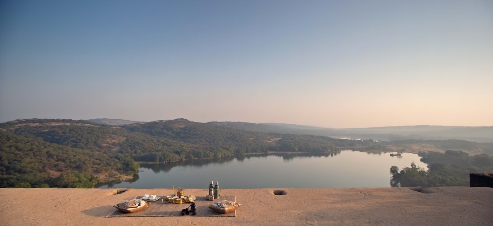 Breakfast above the lakes of Ranthambhore